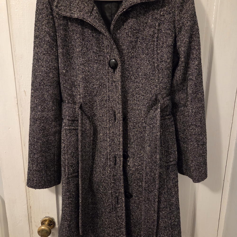 Ellen Tracy Women's Black Tweed Pea Coat